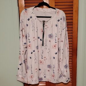 Floral Zip-Up Blouse